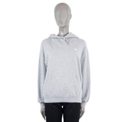 CELINE grey cotton & cashmere TRIOMPHE HOODIE Sweater L