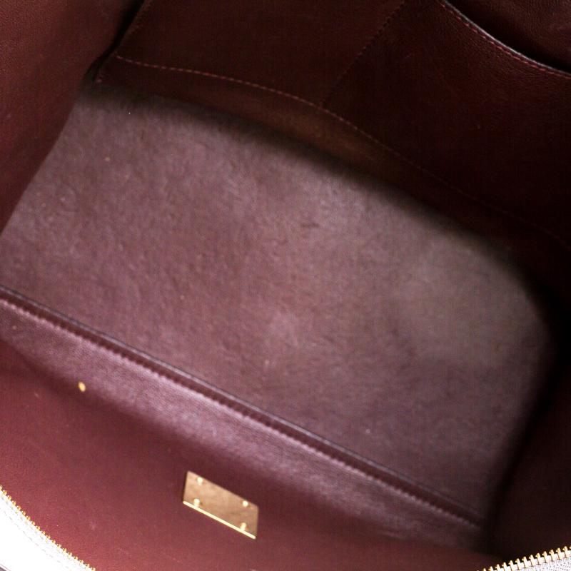 Celine Grey Croc Embossed Leather and Suede Medium Trapeze Bag In Good Condition In Dubai, Al Qouz 2