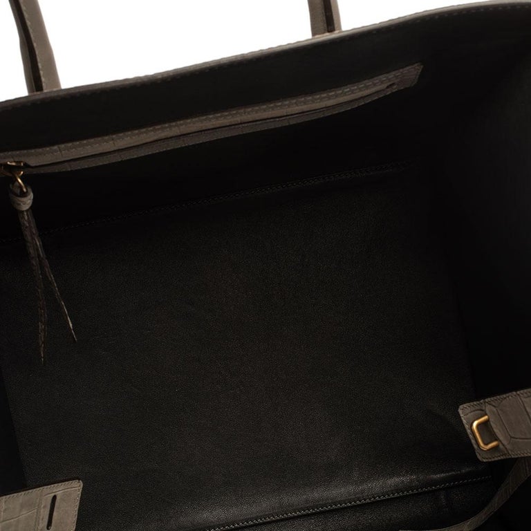 Celine Grey Croc Embossed Leather Large Phantom Luggage Tote 6