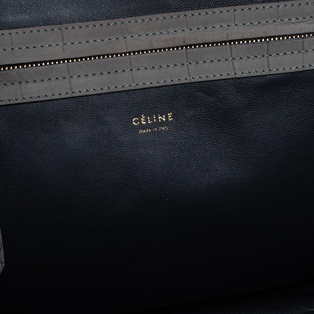 Celine Grey Croc Embossed Leather Large Phantom Luggage Tote 8