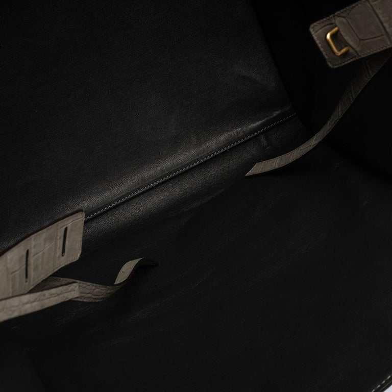Celine Grey Croc Embossed Leather Large Phantom Luggage Tote 2