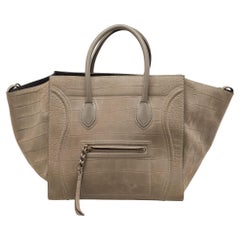 Céline - Grand fourre-tout Phantom en cuir gaufré gris