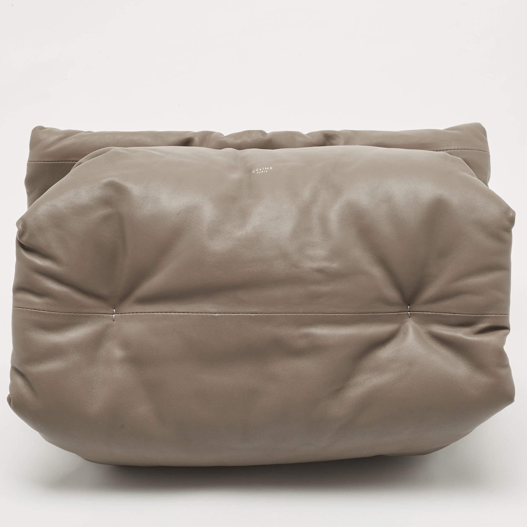 Women's Celine Grey Leather Cartable Pillow Top Handle Bag