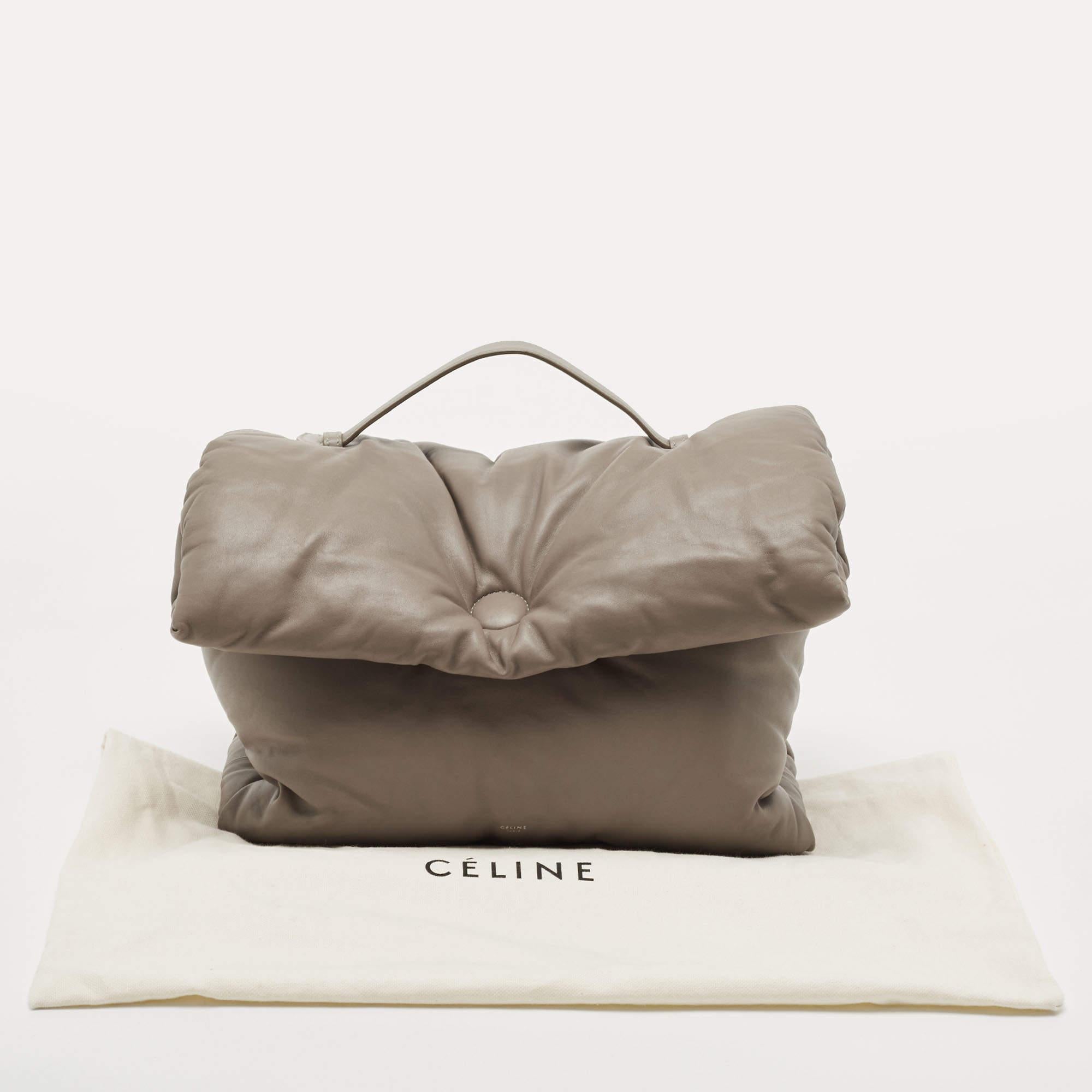 Celine Grey Leather Cartable Pillow Top Handle Bag 2
