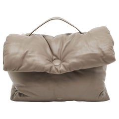Celine Grau Leder Cartable Pillow Top Handle Tasche