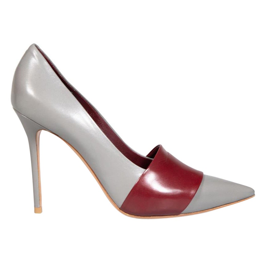 Céline Grey Leather Court Pumps Size IT 40