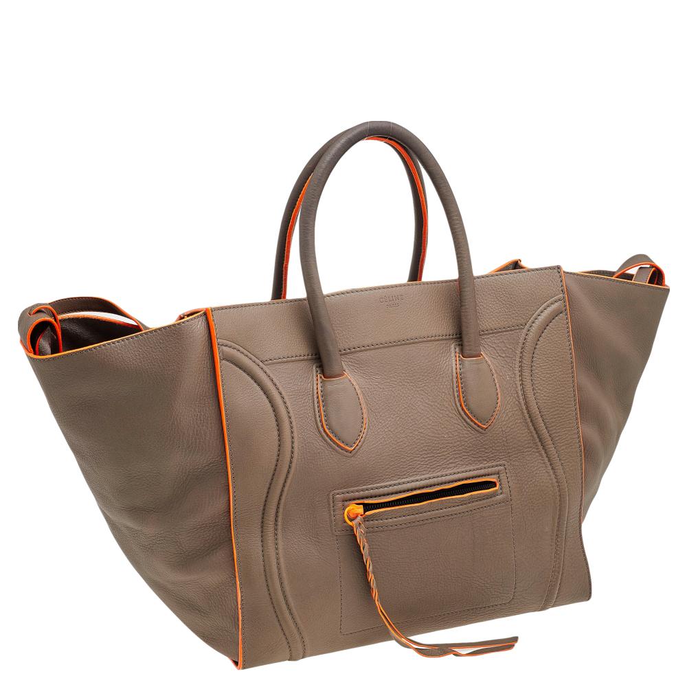 Celine Grey Leather Large Phantom Luggage Tote 2