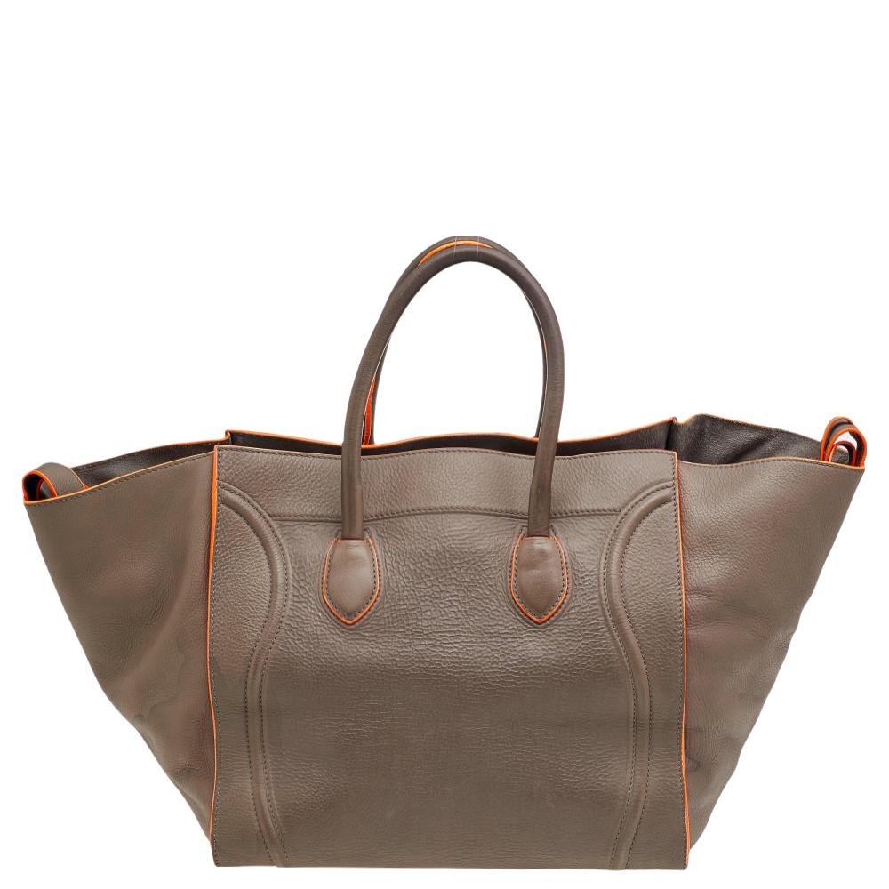 Celine Grey Leather Large Phantom Luggage Tote 3