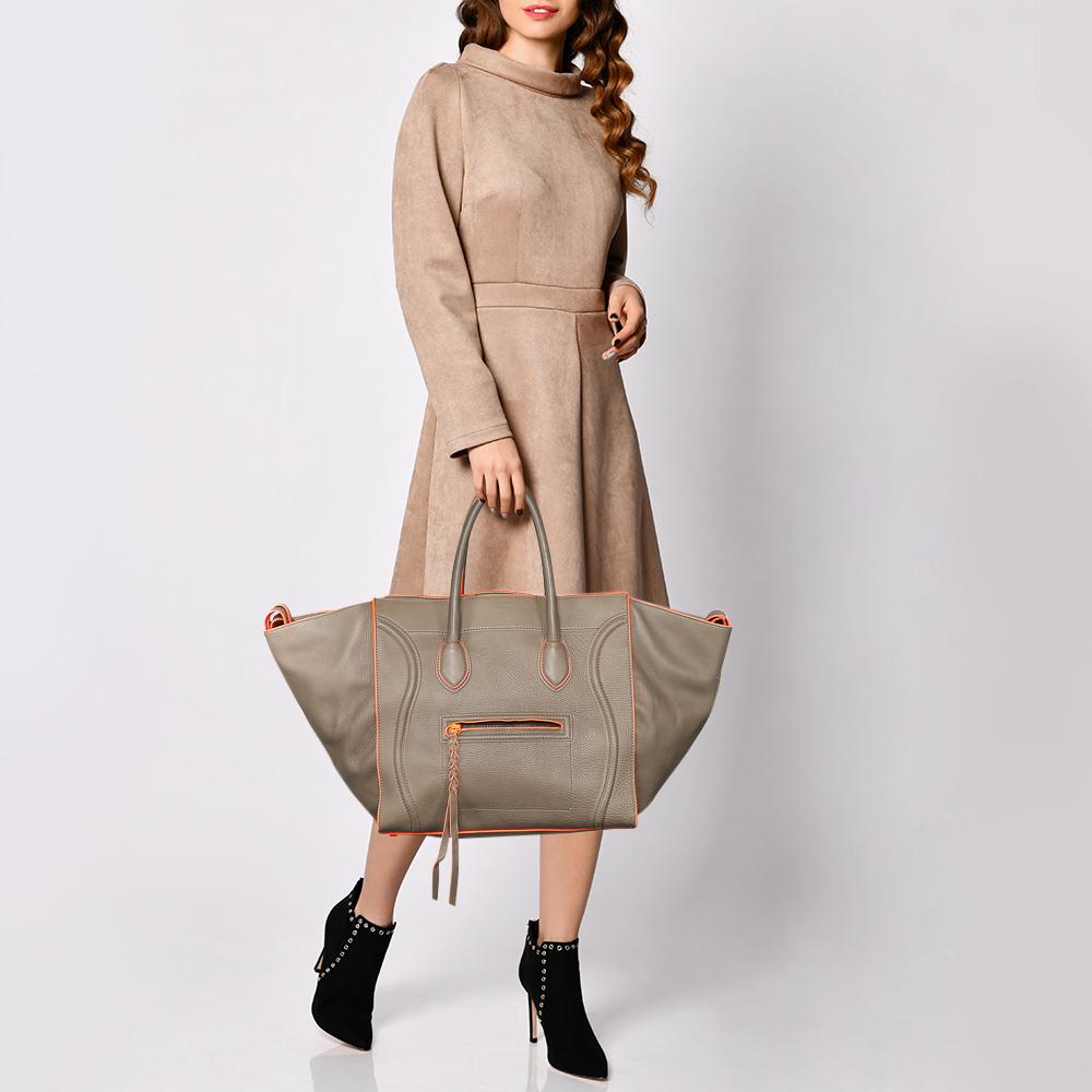 Celine Grey Leather Large Phantom Luggage Tote 4
