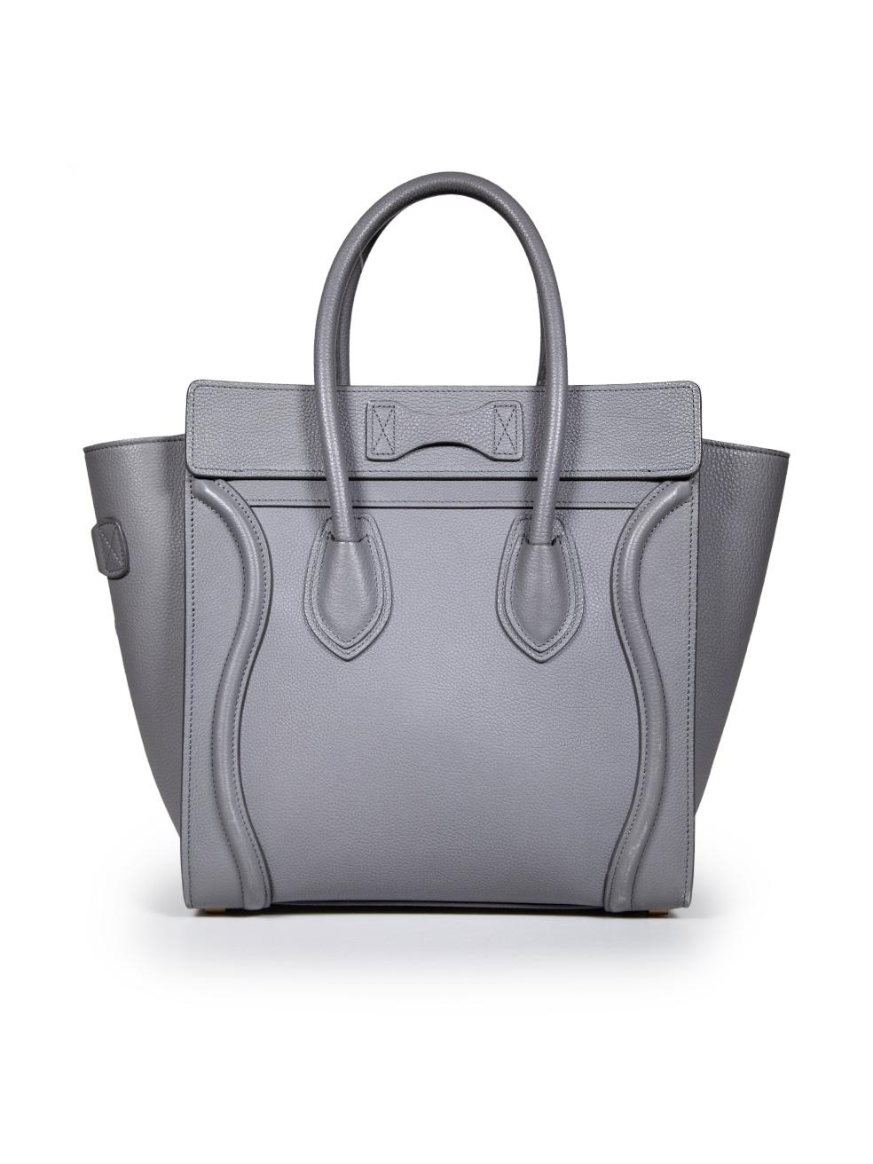 Gray Céline Grey Leather Luggage Micro Tote Bag