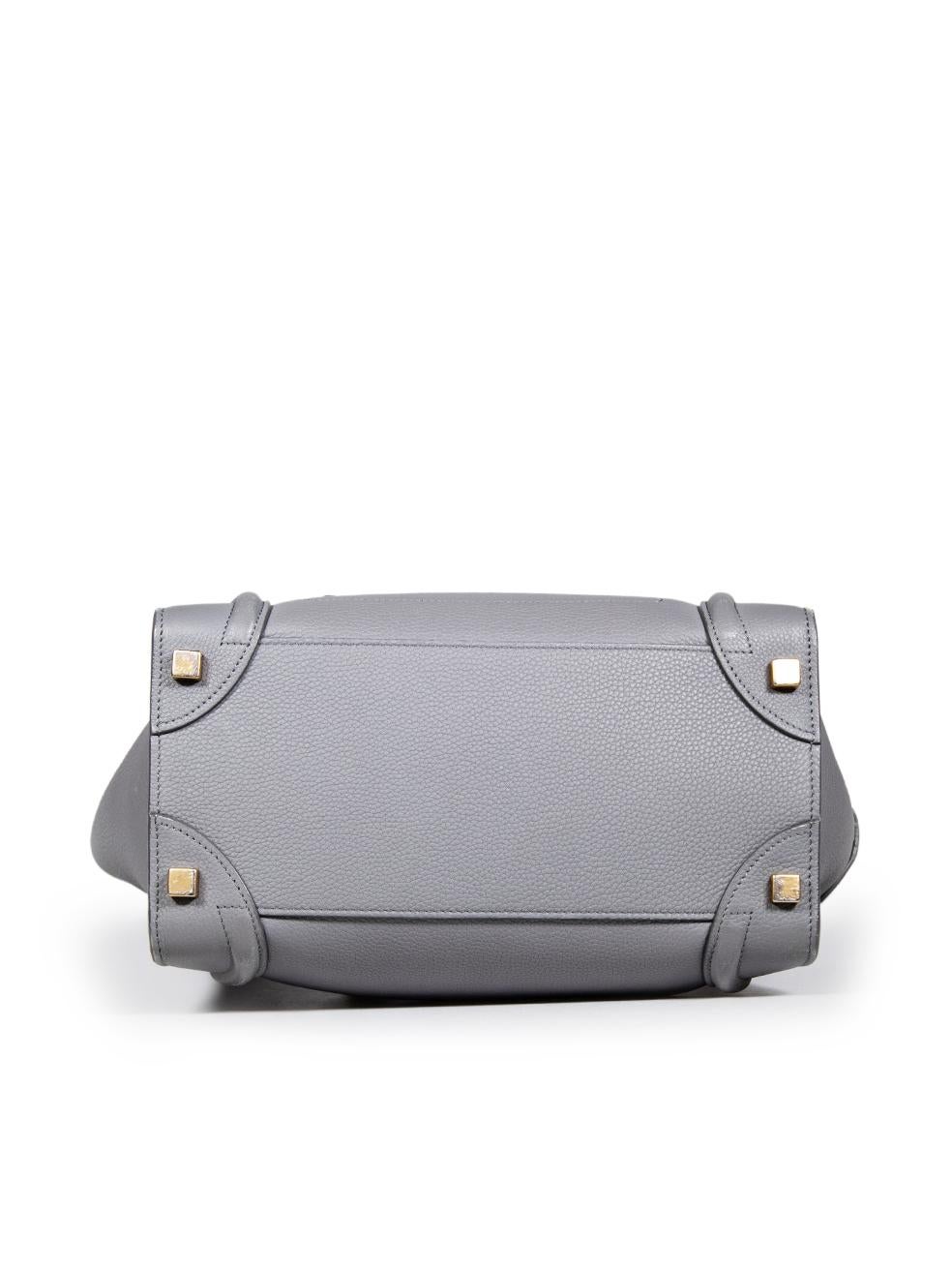 Céline Grey Leather Luggage Micro Tote Bag In Good Condition In London, GB
