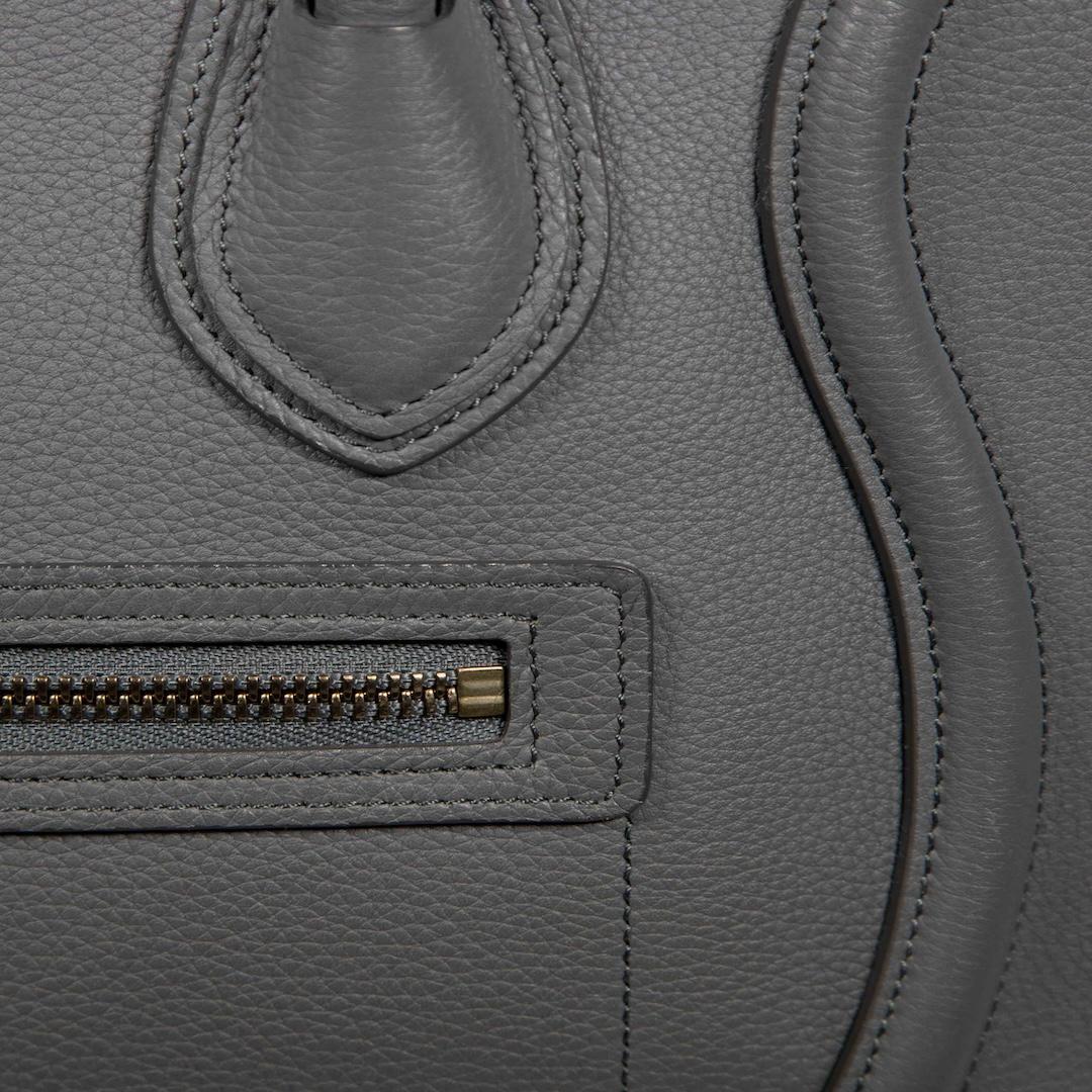Women's Céline Grey Leather Luggage Micro Tote Bag
