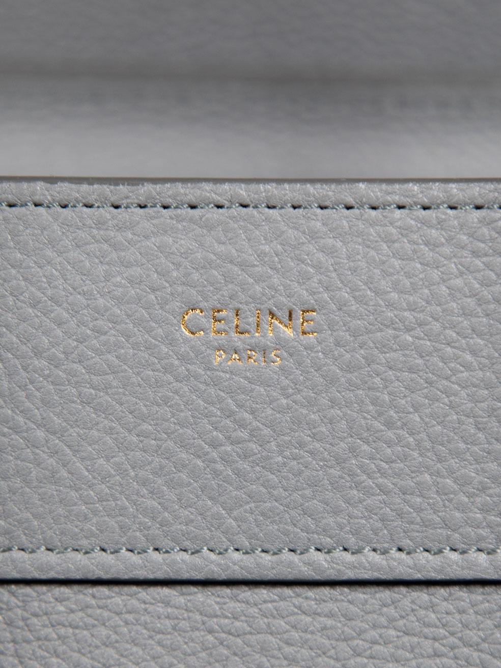 Céline Grey Leather Luggage Micro Tote Bag 1