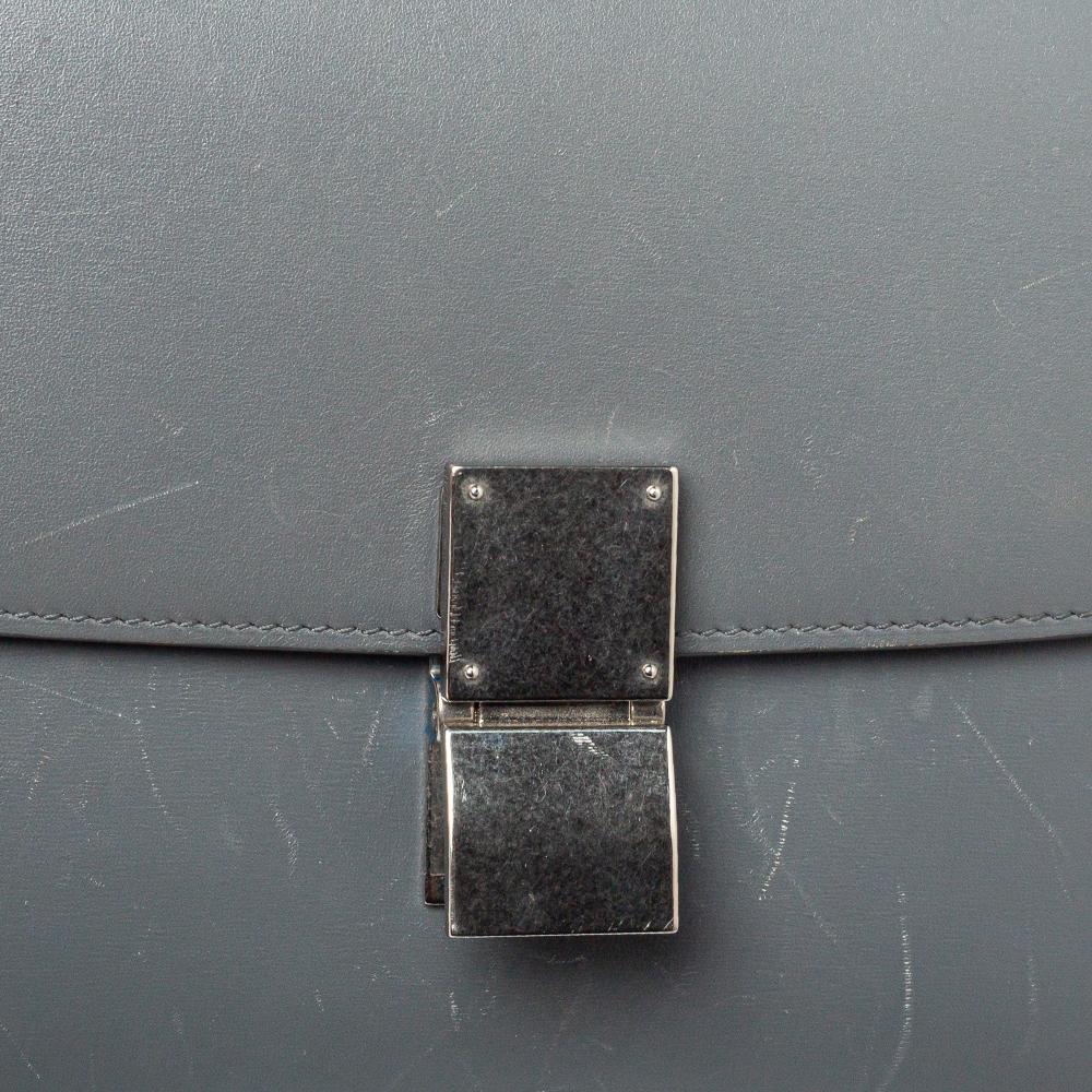 Celine Grey Leather Medium Classic Box Shoulder Bag 5