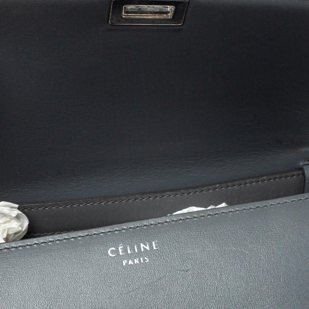 Celine Grey Leather Medium Classic Box Shoulder Bag 2