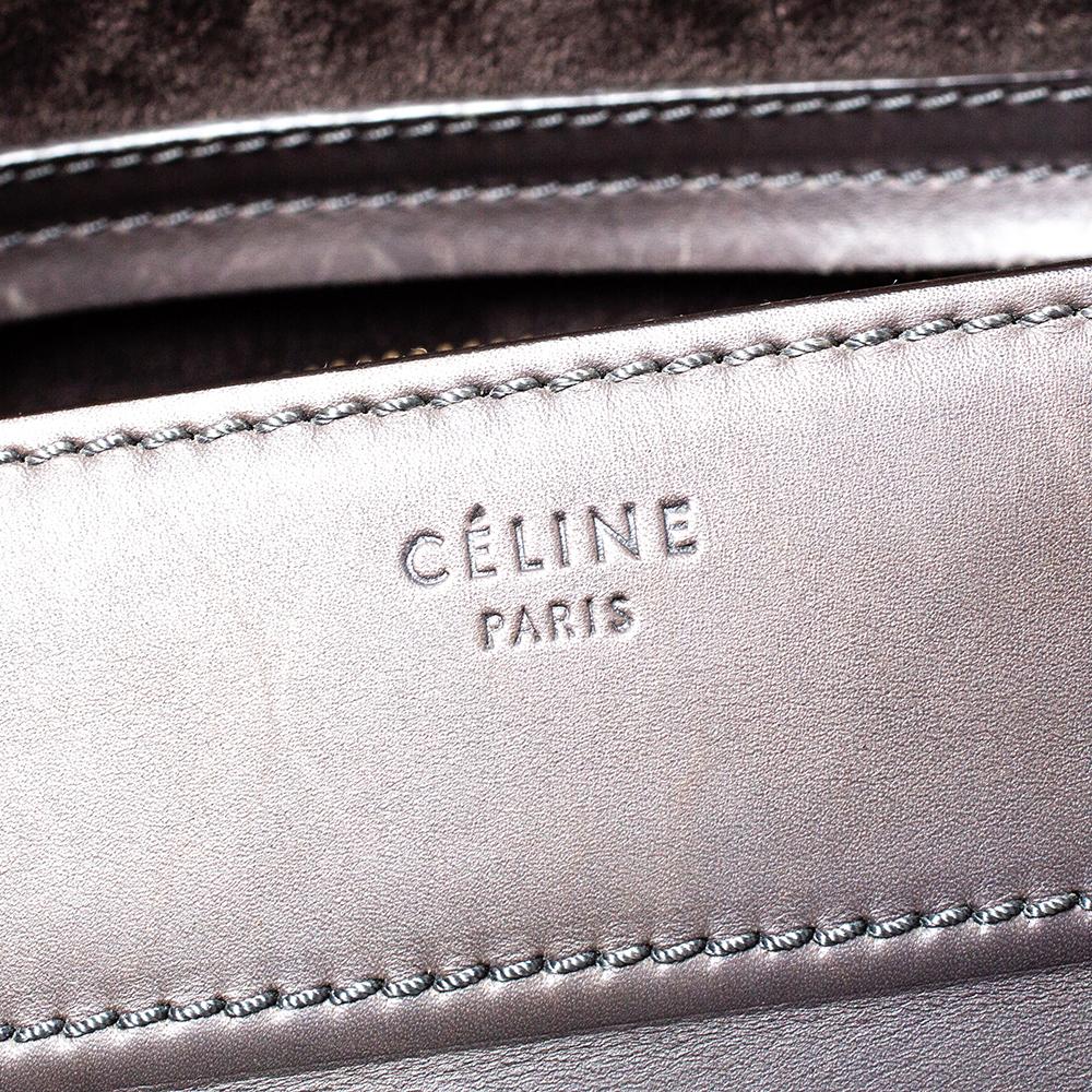 Women's Celine Grey Leather Medium Phantom Luggage Tote