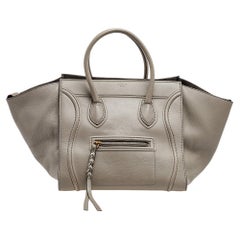 Celine Medium Phantom-Gepäcktasche aus grauem Leder