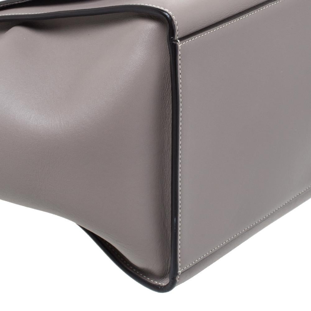 Celine Mittlere Trapeztasche aus grauem Leder 5