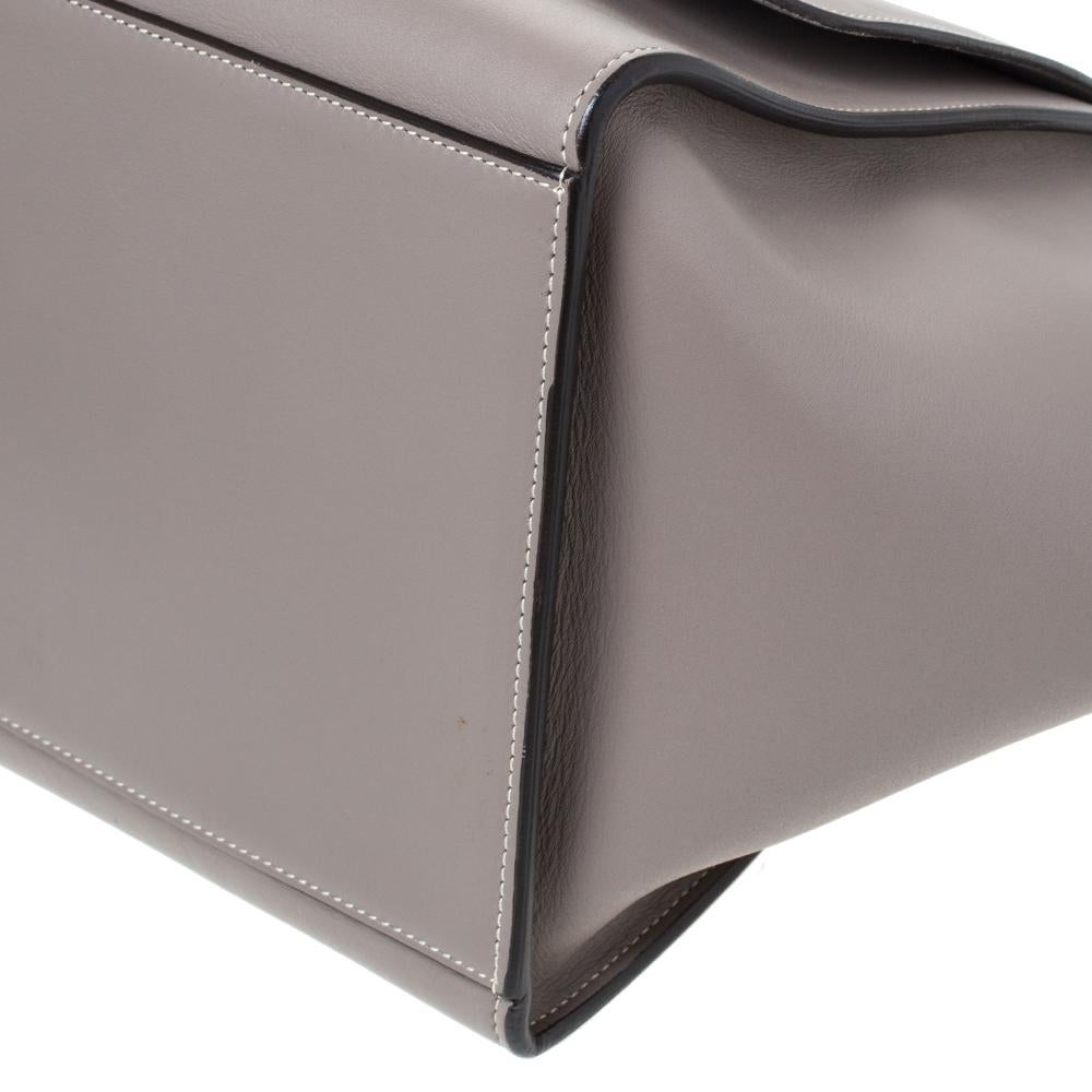 Gray Celine Grey Leather Medium Trapeze Bag