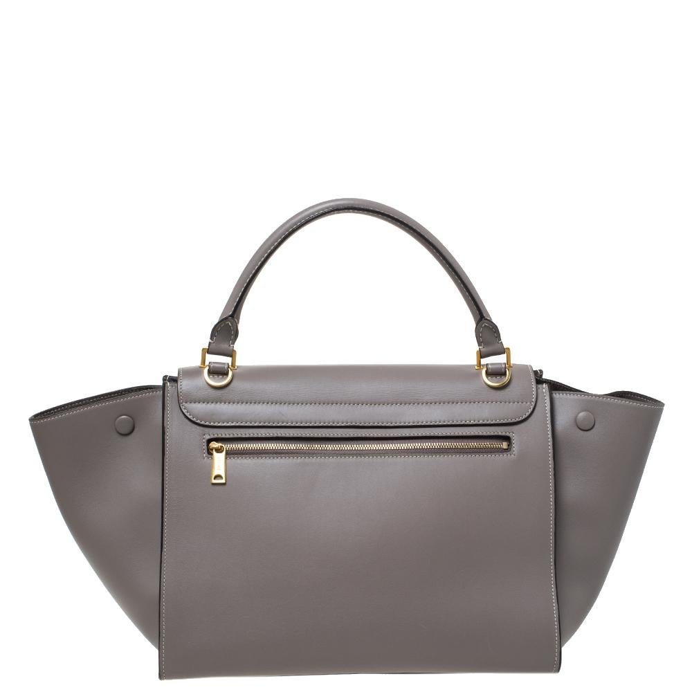 Celine Grey Leather Medium Trapeze Bag 1