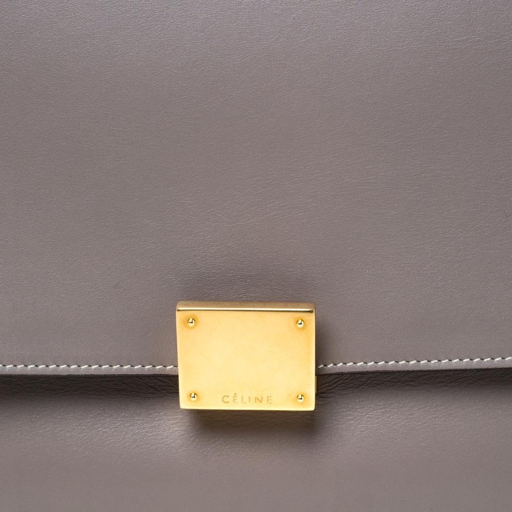 Celine Grey Leather Medium Trapeze Bag 2