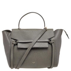 Celine Grey Leather Mini Belt Top Handle Bag