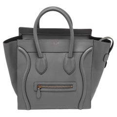 Celine Grey Leather Mini Luggage Tote