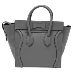 Celine Grey Leather Mini Luggage Tote