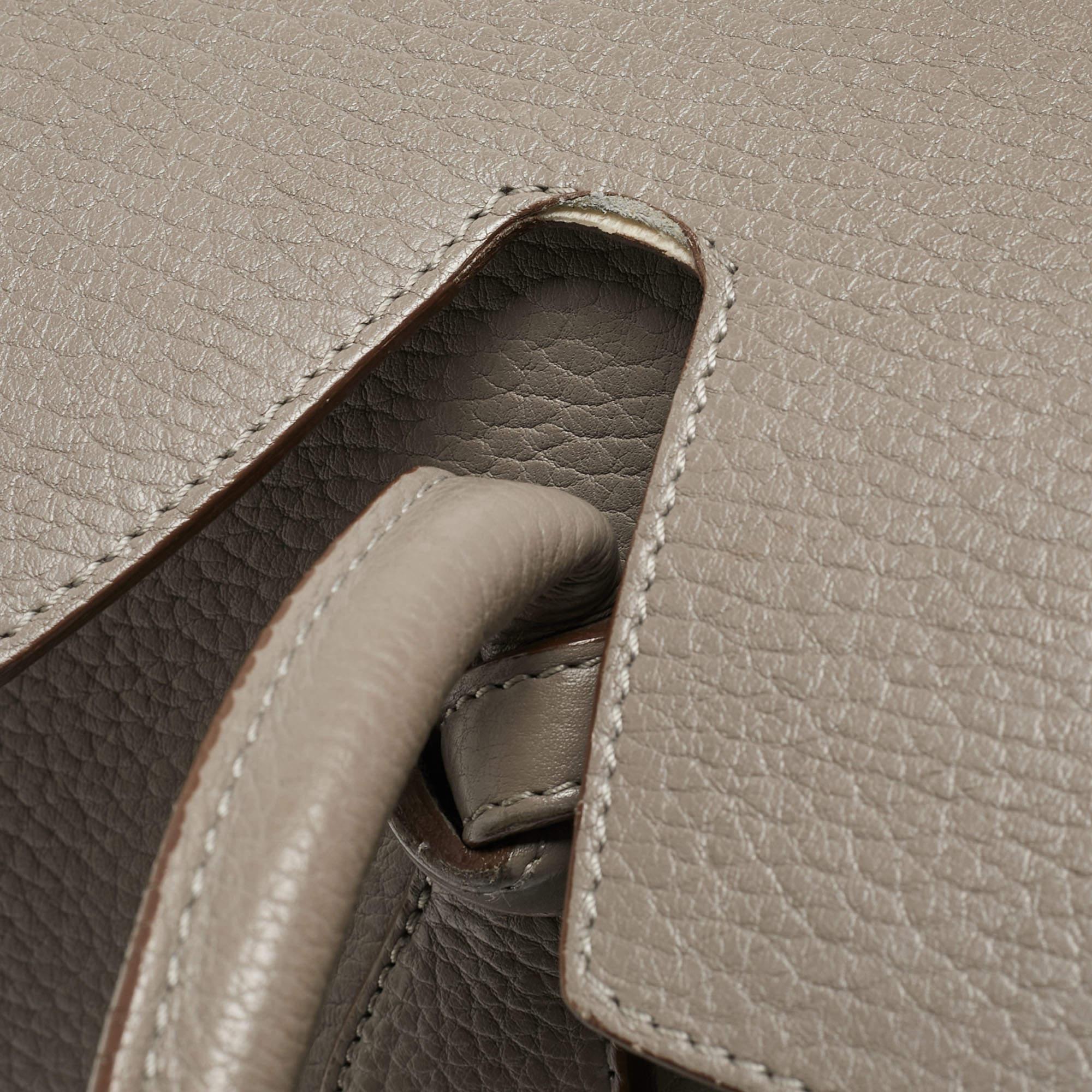 Celine Grey Leather Mini Tie Tote In Good Condition For Sale In Dubai, Al Qouz 2