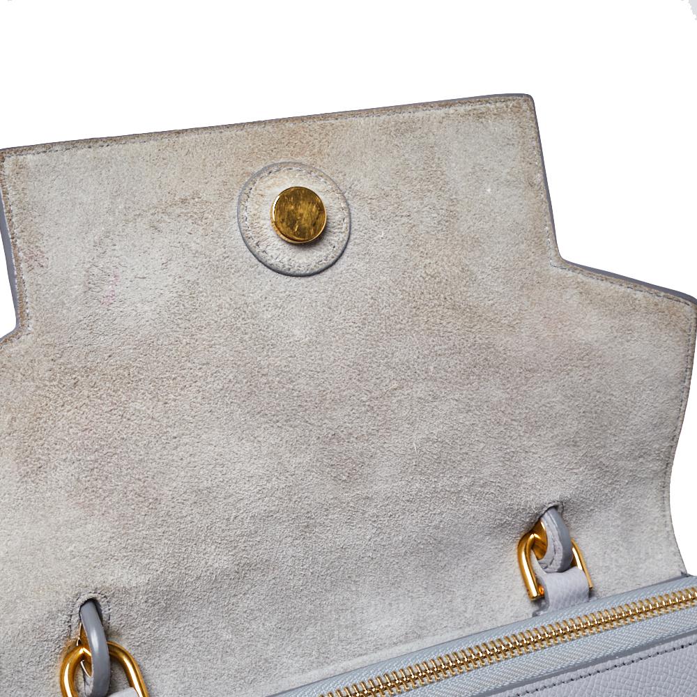 Celine Grey Leather Nano Belt Top Handle Bag 5