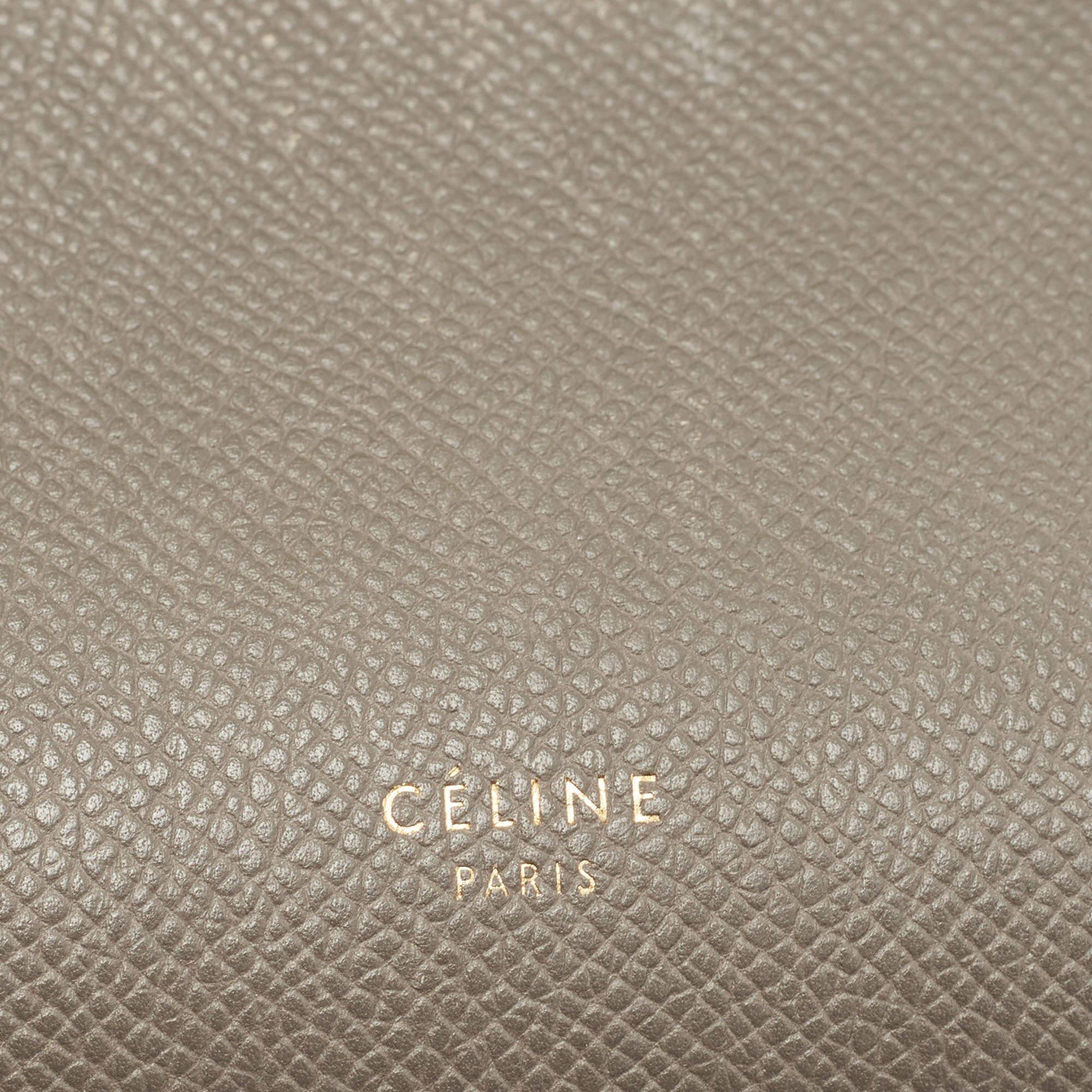 Celine Grey Leather Nano Belt Top Handle Bag 6