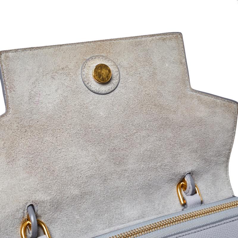 Celine Grey Leather Nano Belt Top Handle Bag 8