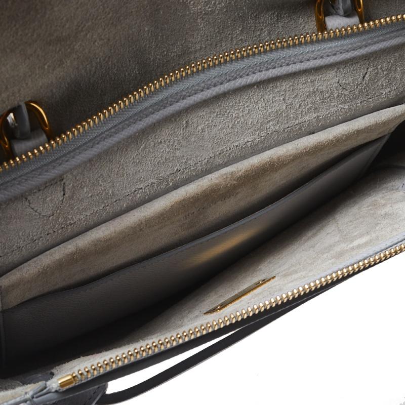 Celine Grey Leather Nano Belt Top Handle Bag 9