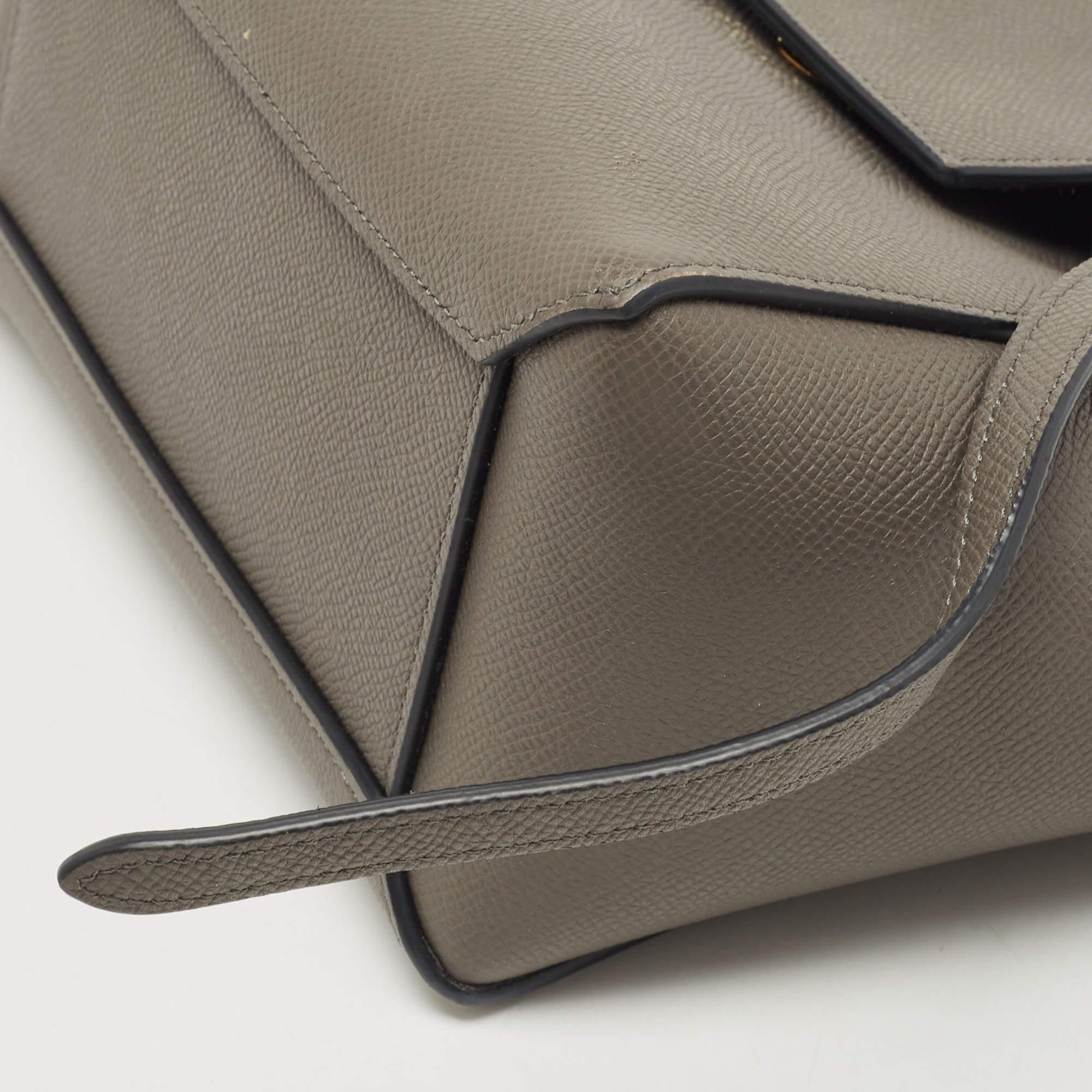 Celine Grey Leather Nano Belt Top Handle Bag 3