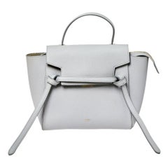 Celine Grey Leather Nano Belt Top Handle Bag