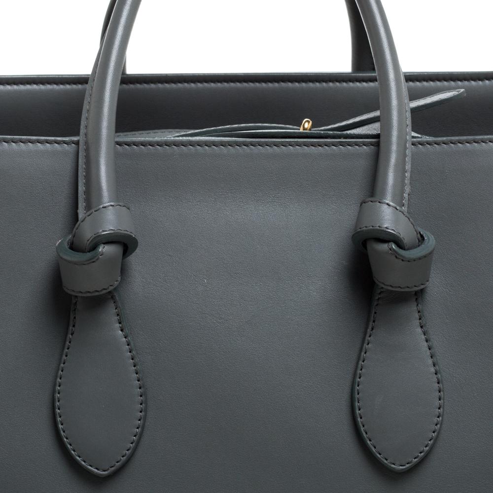 Celine Grey Leather Small Tie Tote 3