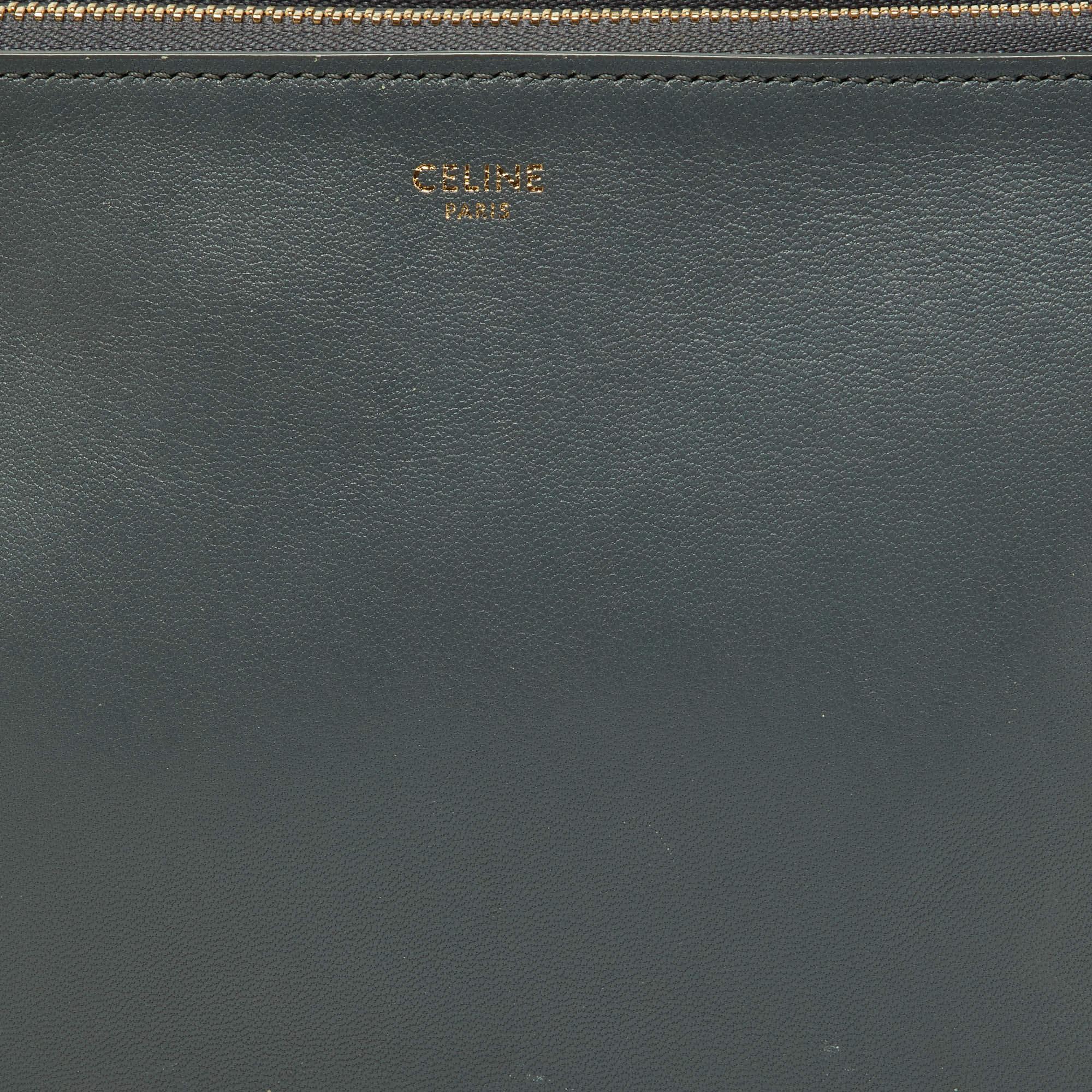 Celine Grey Leather Small Trio Crossbody Bag 6