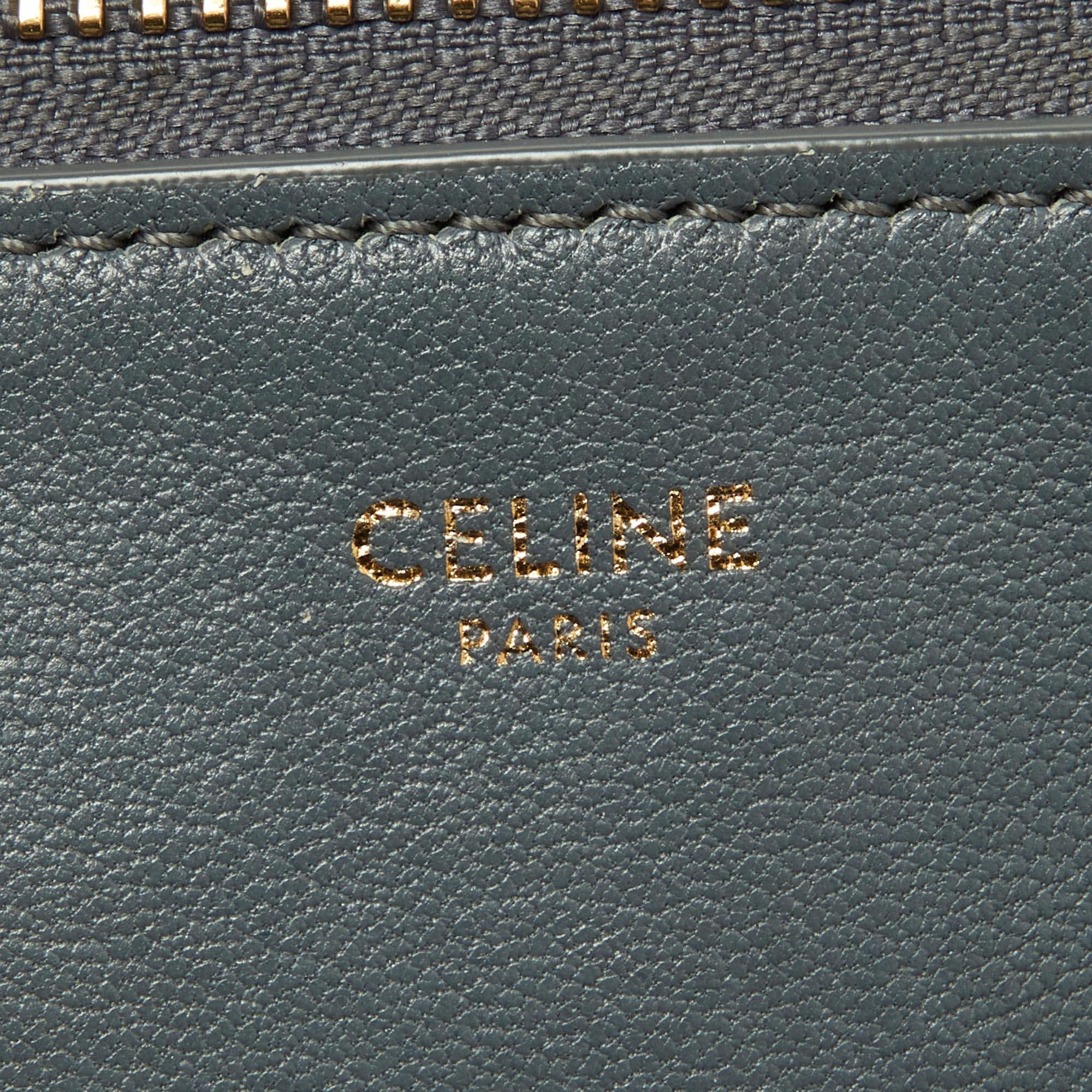 Celine Grey Leather Small Trio Crossbody Bag 2