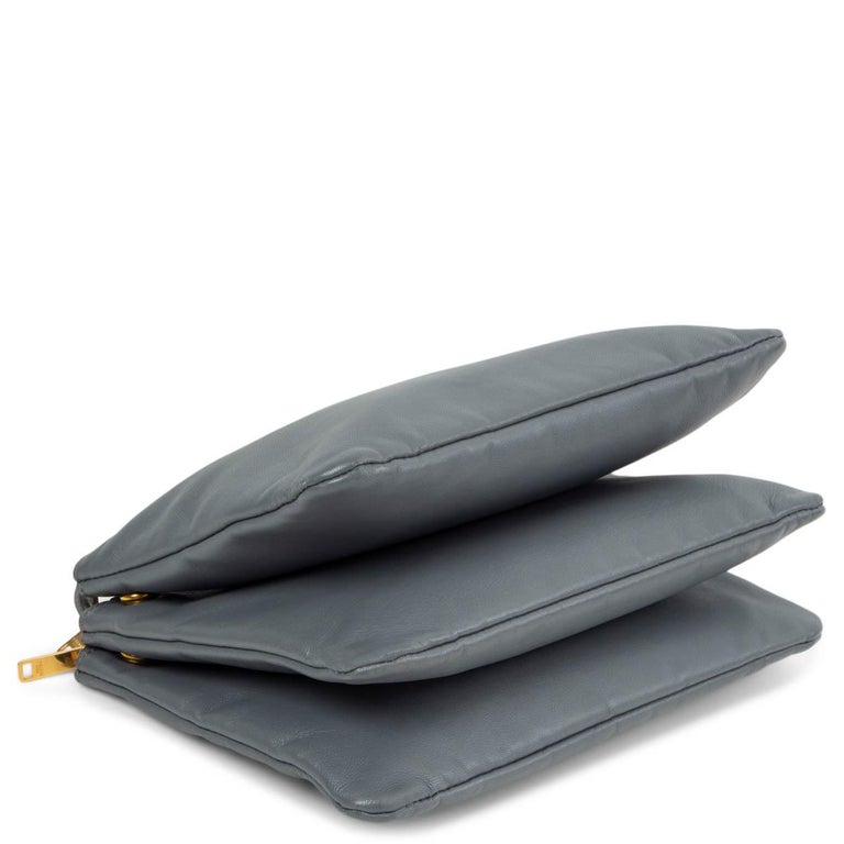 Trio leather crossbody bag Celine Grey in Leather - 34658710