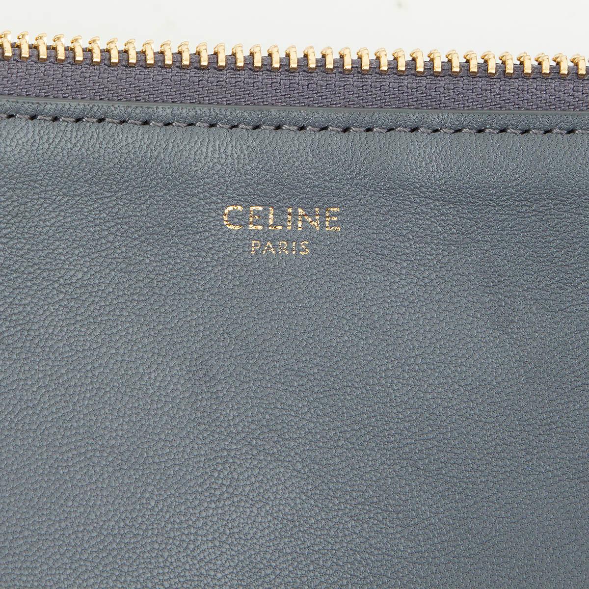 CELINE Graues Leder TRIO LARGE Crossbody Umhängetasche 1