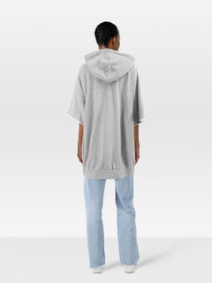 Céline Grey Logo Short Sleeve Hoodie Size L