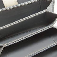 Celine Grey/Off White Leather Accordion Card Holder