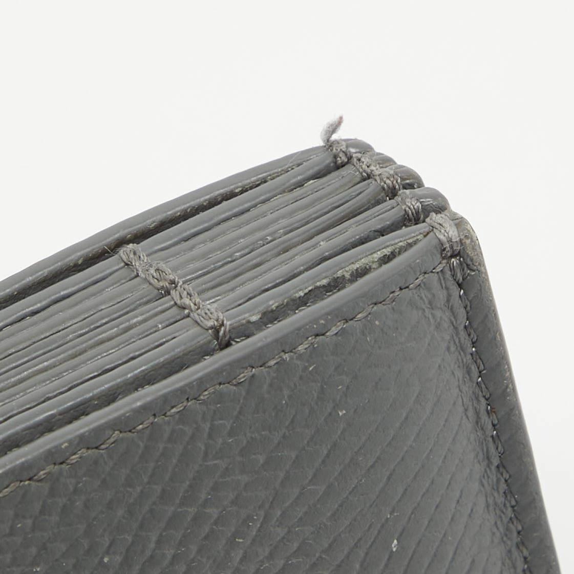 Celine Grey/Off White Leather Accordion Card Holder For Sale 1