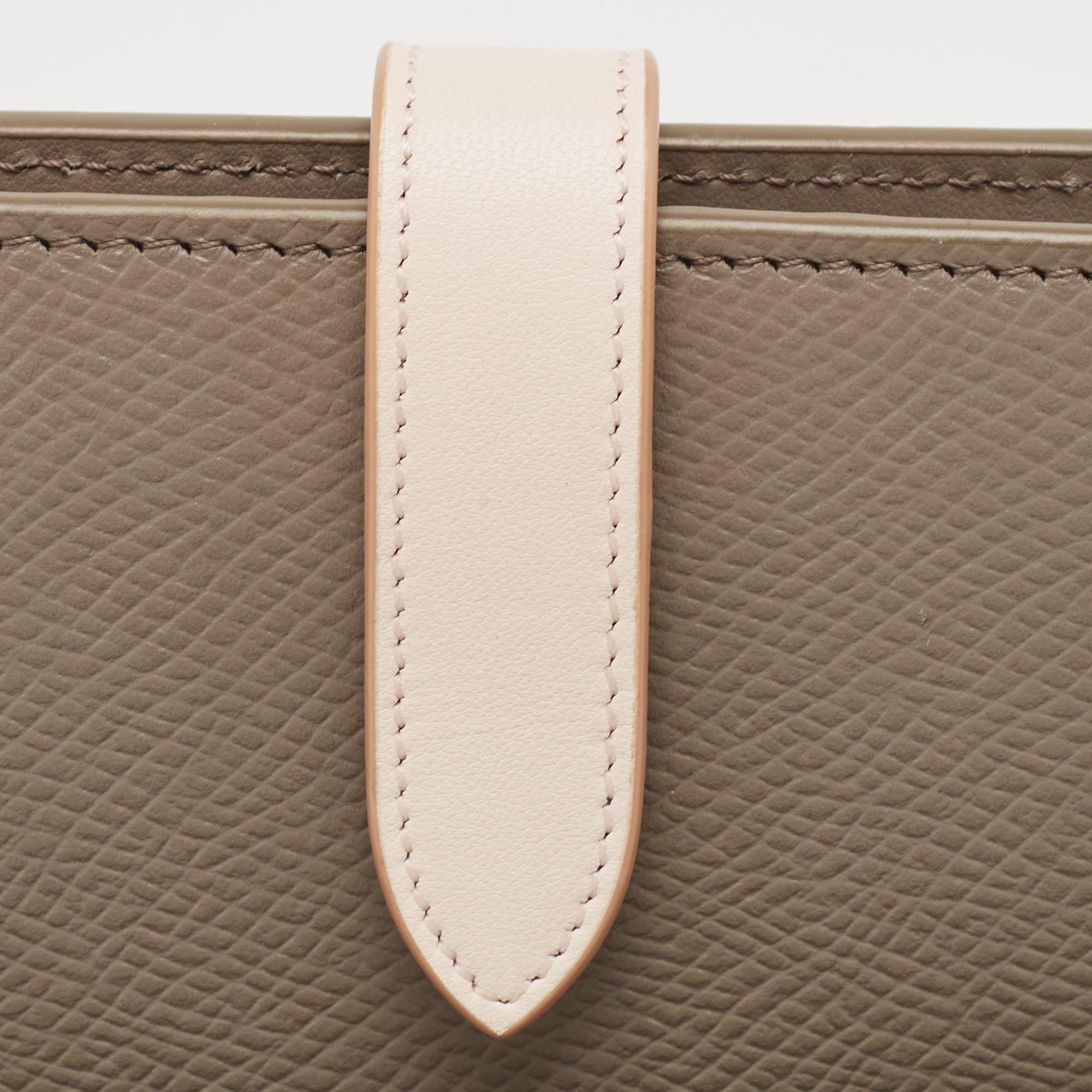 Celine Grey/Pink Leather Medium Compact Wallet 4