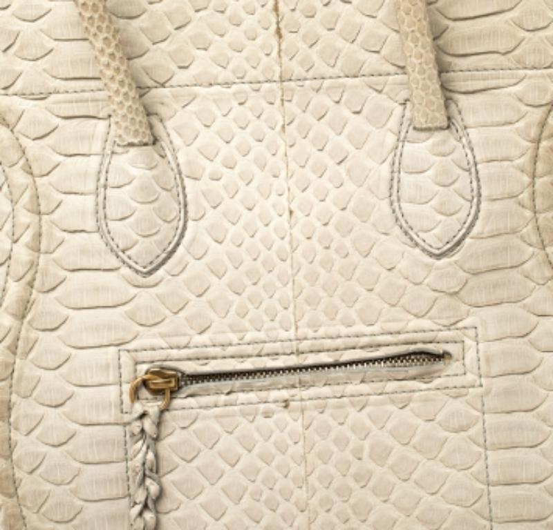 Women's Celine Grey Python Medium Phantom Luggage Tote For Sale