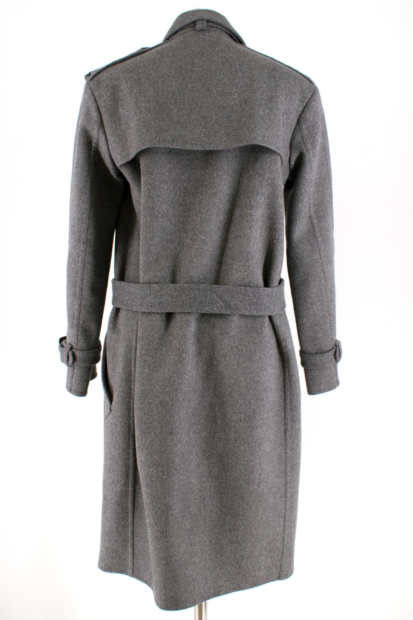 grey belted coat