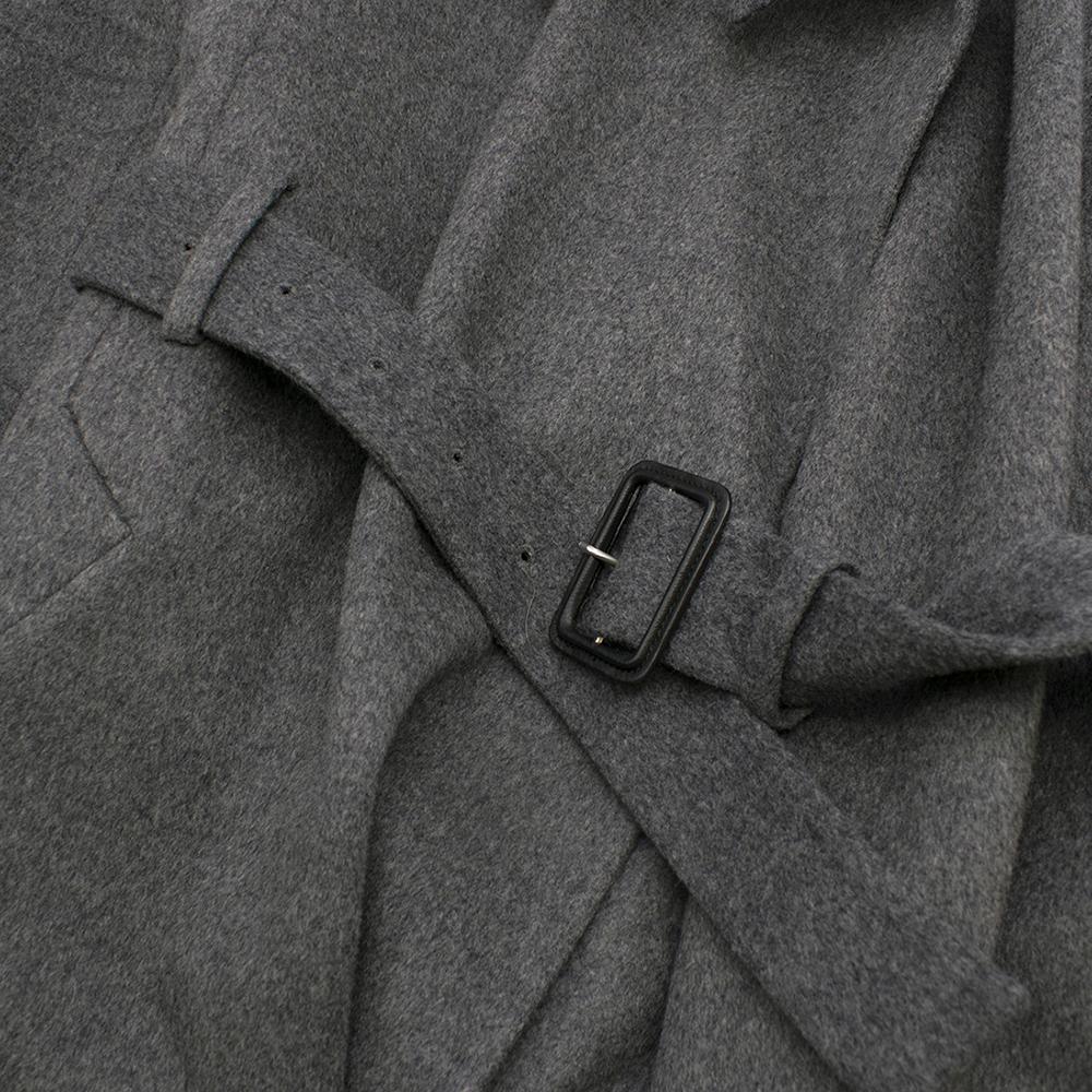 Celine Grey Wool A-Line Belted Coat - Size US 4 In New Condition In London, GB