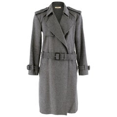 Celine Grau Wolle A-Linie Mantel mit Gürtel - Größe US 4