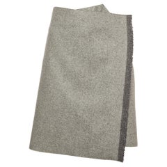 Celine Grey Wool Asymmetrical Mini Skirt M