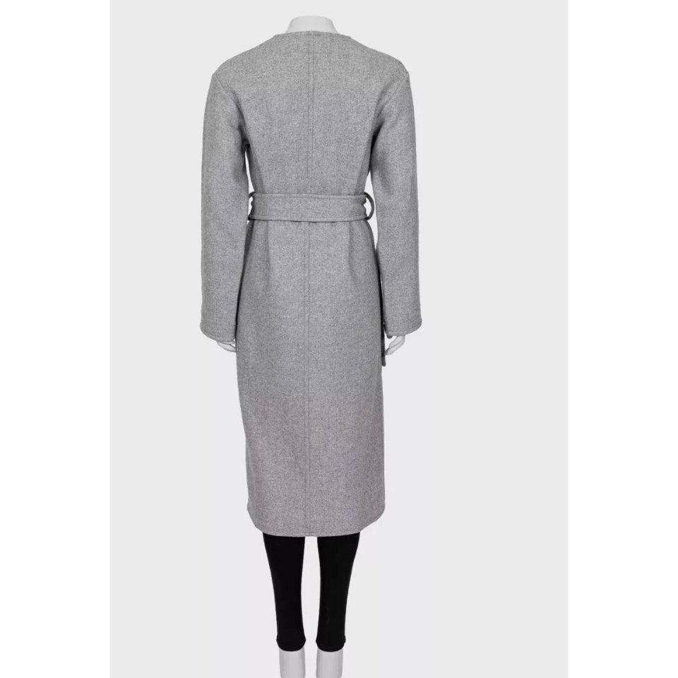Grigio Celine Grey Wool Blend Coat - Size XS (FR 34) in vendita
